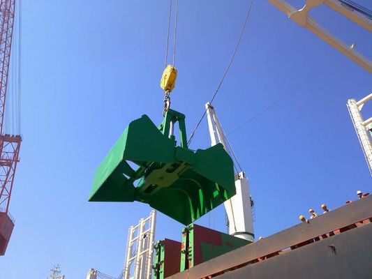 10の立方体のメートルの第一次製品の荷を下すことのための電気油圧クラムシェルのグラブのバケツ