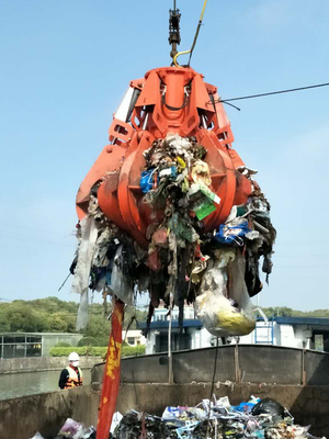 廃物の処理のための油圧オレンジの皮のグラブのバケツ